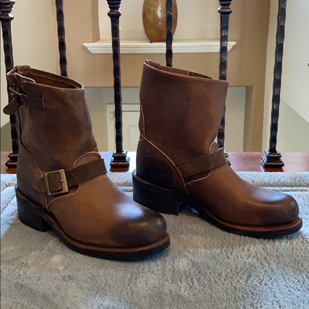 Leather motorcycle inspired boots.